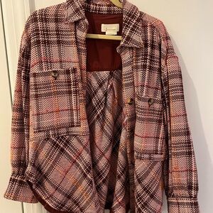 Plaid Women's Jacket in Pink and Brown